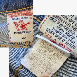 True Religion Billy Mens Medium Wash Jeans 90s Made USA Sz 29x31